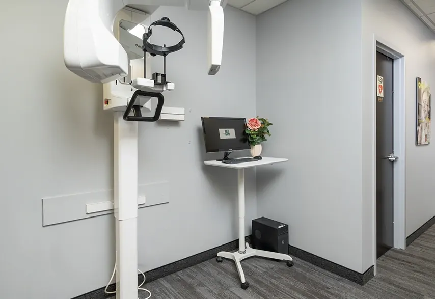 The CBCT cone beam scanner in its own room at Montgomery Wolken Dental Care.